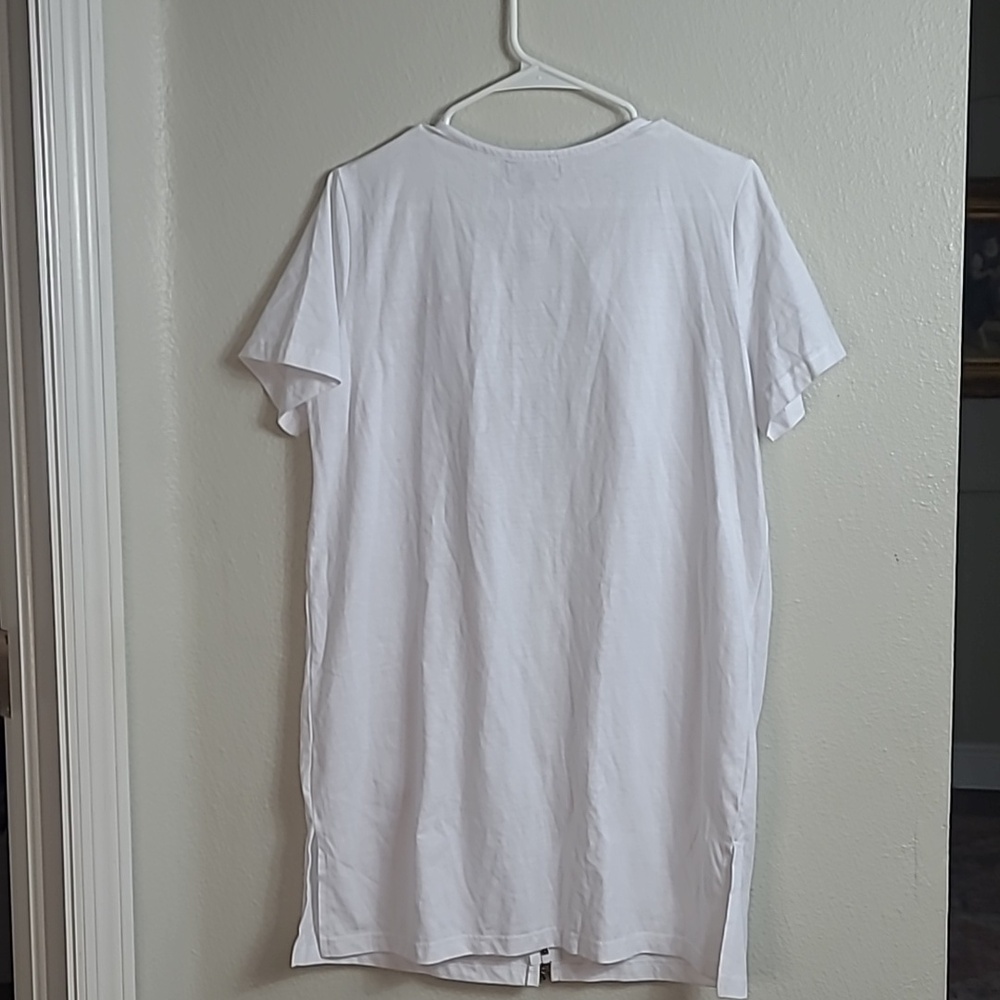 Club Z Collection White Zip Front Tunic with Sunglass Embroidery Beach Wear Smal - Picture 9 of 10